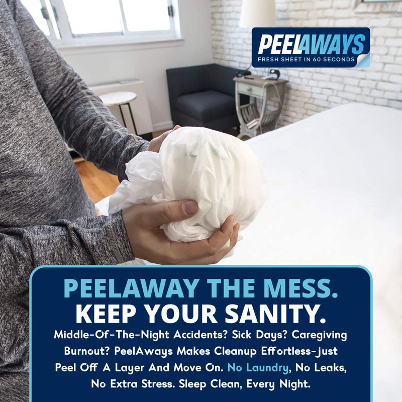 PEELAWAYS Crib-A-Peel Disposable Waterproof Crib Sheets - Super Absorbent Bedwetting Pads for Infants, Potty-Training, Spills, and More - 5 Layer 28" x 52" x 6" - Image 5